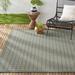 Green/White 86 x 62 x 0.4 in Indoor/Outdoor Area Rug - Nicole Miller New York Patio Country Luna Geometric Indoor/Outdoor Area Rug, Green/Beige | Wayfair