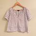 J. Crew Tops | J Crew Striped Lightweight Beachy Short Sleeve Top | Color: Blue/White | Size: Xs