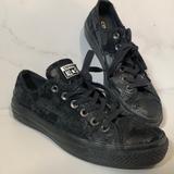 Converse Shoes | Converse All Star Black Suede Low Top Sneakers | Color: Black | Size: 7