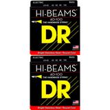 DR Strings LR-40 Hi-Beam Stainless Steel Bass Guitar Strings - .040-.100 Light (2-pack)