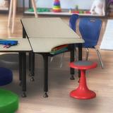 Inbox Zero 28 in Boomerang Height Adjustable Activity School Desk w/ Book Storage Plastic/Metal | 34 H x 28 W x 28 D in | Wayfair