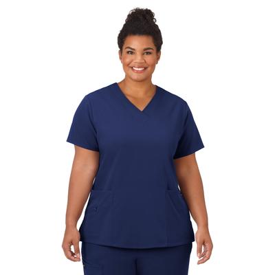 Plus Size Women's Jockey Scrubs Women's Favorite V-Neck Top by Jockey Encompass Scrubs in New Navy (Size 3X(24W-26W))