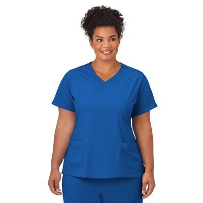 Plus Size Women's Jockey Scrubs Women's Mock Wrap Top by Jockey Encompass Scrubs in Royal (Size 3X(24W-26W))