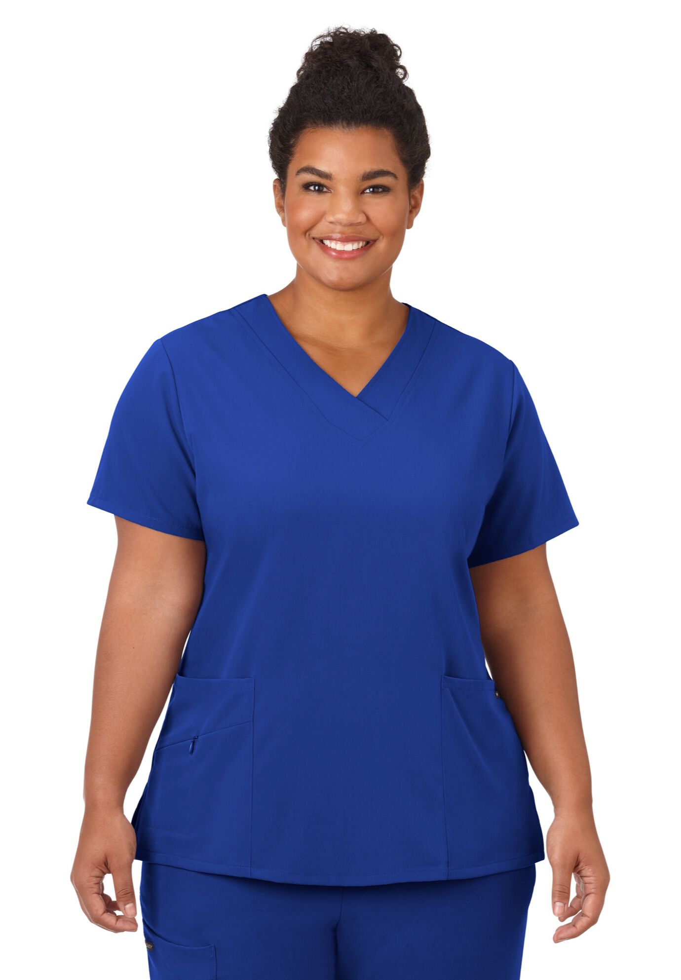 Plus Size Women's Jockey Scrubs Women's Favorite V-Neck Top by Jockey Encompass Scrubs in Royal (Size 5X(32W-34W))