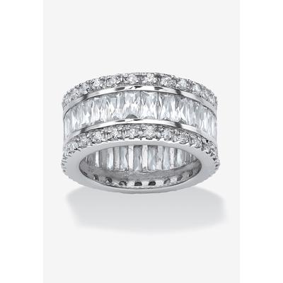 Women's Platinum over Sterling Silver Cubic Zirconia Eternity Bridal Ring by PalmBeach Jewelry in Cubic Zirconia (Size 11)