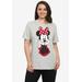 Plus Size Women's Disney Women's Minnie Mouse Sitting Short Sleeve T-Shirt Gray by Disney in Gray (Size 3X (22-24))