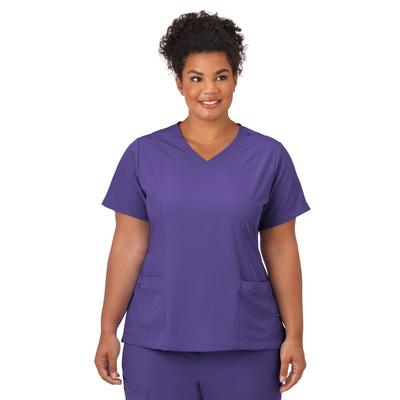 Plus Size Women's Jockey Scrubs Women's Mock Wrap Top by Jockey Encompass Scrubs in Purple (Size XL(18-20))