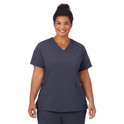 Plus Size Women's Jockey Scrubs Women's Favorite V-Neck Top by Jockey Encompass Scrubs in Charcoal (Size XL(18-20))