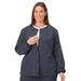 Plus Size Women's Jockey Scrubs Women's Snap to it Warm-Up Jacket by Jockey Encompass Scrubs in Charcoal (Size L(14-16))