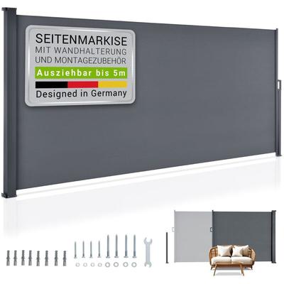 Seitenmarkise Dubai ausziehbar blickdicht – Sichtschutz für Balkon & Terrasse, Seitenrollo Image