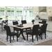 East West Furniture Dining Furniture Set- a Dining Table & Black Color Linen Fabric Upholstered Chairs, Black(Pieces Option)