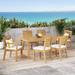 Nestor Outdoor 6-Seater Acacia Wood Dining Set by Christopher Knight Home