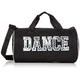 Dance Duffel Bag With Multicolored Dance Print (Silver)