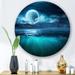 East Urban Home Romantic Moon Over Deep Blue Sea II - Nautical & Coastal Metal Circle Wall Art Metal | 23" H x 23" W x 1" D | Wayfair