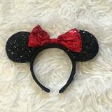 Disney Other | Kids Minnie Mouse Ears | Color: Black/Red | Size: Osg