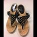 Coach Shoes | Coach/Black Patent Leather Slip On Cork Wedge | Color: Black | Size: 7.5