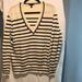 J. Crew Tops | J.Crew V Neck Striped Sweater | Color: Black/Cream | Size: L