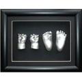Large Baby Casting Kit with 11.5x8.5" Black 3D Box Display Frame/Silver Metallic Paint by BabyRice