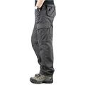 lilychan Men's Lightweight Cargo Trouser Army Combat Work Trouser Casual Pants with 6 Pocket (38, Grey)