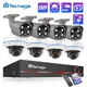 Techage-Système de caméra CCTV NVR POE HD 5MP détection de visage 8CH AI intelligent kit de