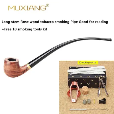 MUXIANG-Pipe à longue tige en bois pour tabac kevazingo filtre 3mm embout en bois ad0008