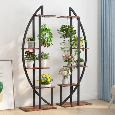 5-tier Patio Flower Rack Plant Stands (Set of 2)