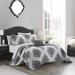 Red Barrel Studio® Juventina Standard Cotton 4 Piece Quilt Set Cotton in Gray | Queen Quilt + 2 Shams + 1 Throw Pillow | Wayfair