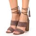 Madewell Shoes | Madewell Octavia Tassel Brown Suede Heel Sandals | Color: Brown/Tan | Size: 9