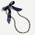 J. Crew Jewelry | Nwt J. Crew Fabric Chain Necklace | Color: Blue/Gold | Size: Os