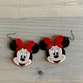 Disney Jewelry | Minnie Mouse Earrings | Color: Black/Red | Size: Os