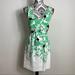 Anthropologie Dresses | Anthro 4c 4 Collective Green Summer Sheath Dress 0 | Color: Green/White | Size: 0