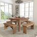 60" Round Antique Rustic Solid Pine Folding Farm Dining Table