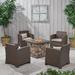 Red Barrel Studio® Dree 5 Piece Wicker Print Sofa Seating Group w/ Cushions Synthetic Wicker/All - Weather Wicker/Wicker/Rattan | Outdoor Furniture | Wayfair