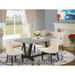 Winston Porter Aimee-Jayne 5-Pc Dinette Set - 4 Upholstered Dining Chairs & 1 Modern Rectangular Cement Breakfast Table w/ Button Tufted Chair Back | Wayfair