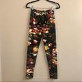 Lularoe Pants & Jumpsuits | Black Floral Printed Soft Peach Skin Leggings | Color: Black/Red | Size: M