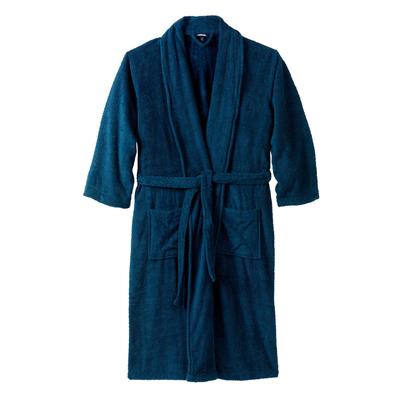 Men's Big & Tall Terry Bathrobe with Pockets by KingSize in Midnight Teal (Size 7XL/8XL)
