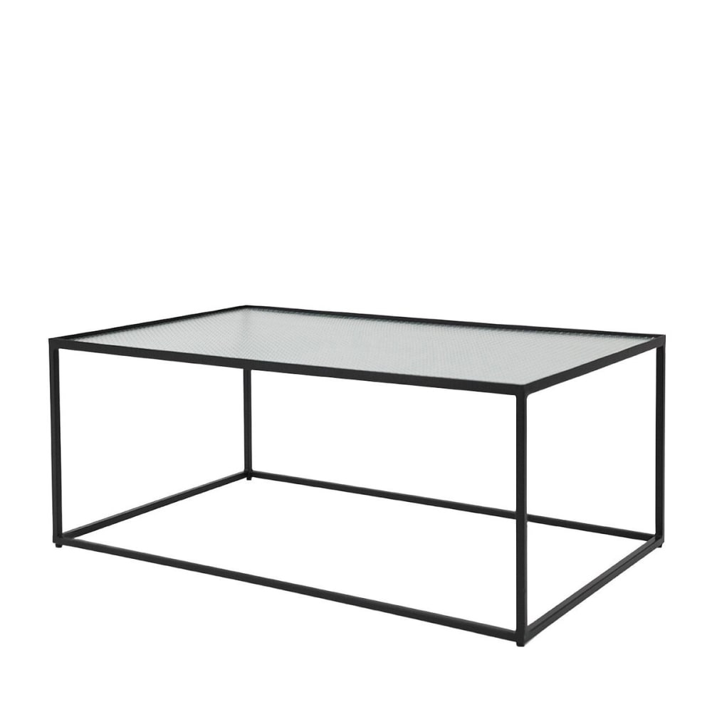 Table basse métal plateau verre