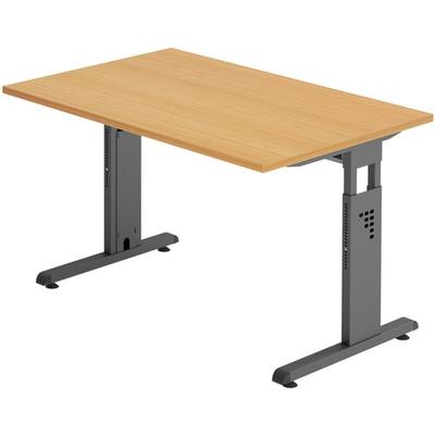HAMMERBACHER Schreibtisch »O-Line« 120 cm Gestell anthrazit braun, 120x82x80 cm Image