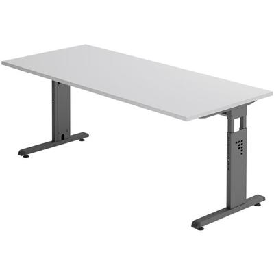 HAMMERBACHER Schreibtisch »O-Line« 180 cm Gestell anthrazit grau, 180x82x80 cm Image