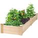 SUNCROWN 8 FT Wooden Raised Garden Bed Outdoor Elevated Flower Planter Box