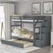 Twin-Over-Twin Bunk Bed with Twin Size Trundle and 3 Storage Stairs