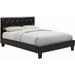 Low Profile Eastern King Size Bed with Button Tufted Headboard, Black