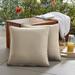 Darby Home Co Basilia Outdoor Square Pillow Cover & Insert Eco-Fill/Polyester/Polyfill/Sunbrella® in White/Brown | 16 H x 16 W x 6 D in | Wayfair