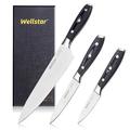 WELLSTAR Razor Sharp German Steel Blade Kitchen Knifes Set Of 3 Stainless Steel in Blue/Gray/White | Wayfair DS70818