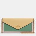 Coach Bags | Coach Envelope Wallet With Chain In Colorblock | Color: Green/Yellow | Size: Os