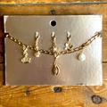 Free People Jewelry | Free People Royal Charm Necklace, Nwt | Color: Gold/White | Size: Os