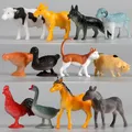 Figurines d'animaux de ferme en PVC pour enfants 12 pièces jouets animaux du Zoo sauvage Lion