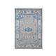 Shahbanu Rugs Gray and Blue Vintage Look Kazak Geometric Design Hand Knotted Natural Wool Oriental Rug (4'0" x 5'8")