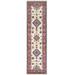 Shahbanu Rugs Ivory Geometric Design Special Kazak Hand Knotted Pure Wool Oriental Runner Rug (2'8" x 9'8") - 2'8" x 9'8"