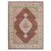 Shahbanu Rugs Red Fish Medallion Design Tabriz Mahi Wool And Silk Hand Knotted Oriental Rug (8'3" x 11'4") - 8'3" x 11'4"